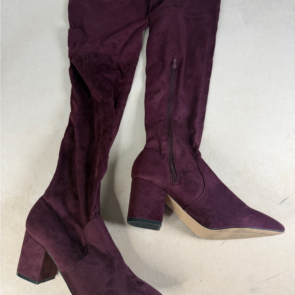Burgundy Over-the-Knee Boots